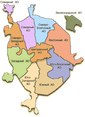карта районов москвы